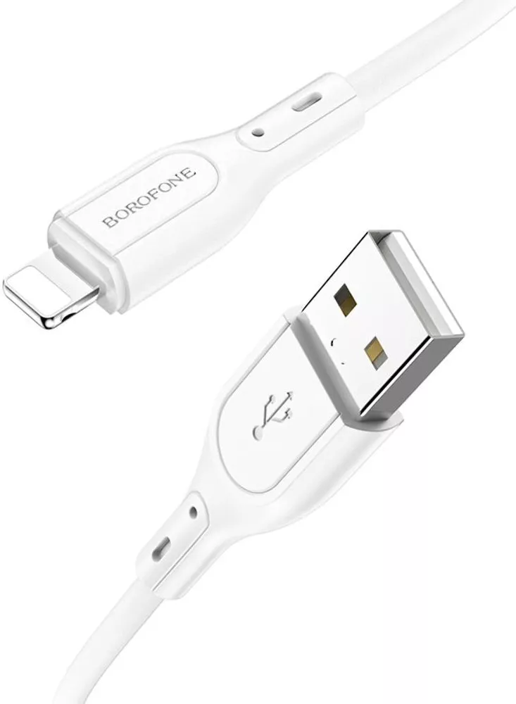 Кабель Borofone BX66 USB-A - Lightning 12w 2.4a 1м cable White - фото 2