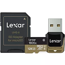 Карта памяти Lexar microSDXC 128GB Professional Class 10 UHS-II U3 + SD-адаптер (LSDMI128CRBEU1800R)
