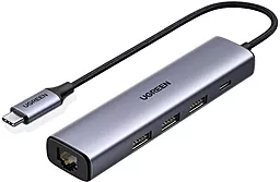 Мультипортовый USB Type-C хаб Ugreen CM475 5-in-1 gray (20932)
