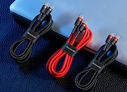 Кабель USB Baseus Cafule 2M USB Type-C - Type-C Cable Black/Red (CATKLF-H91) - миниатюра 7
