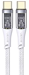 USB PD Кабель Usams Icy 100w 5A USB Type-C - Type-C Cable transparent white (US-SJ574)