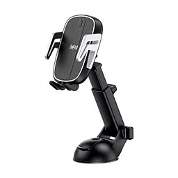Тримач з бездротовою зарядкою WK Design with Wireless Car Charger Touch-induction Black (WP-U87)