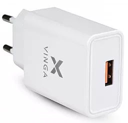 Сетевое зарядное устройство с быстрой зарядкой Vinga 18w QC3.0 home charger white (VWCQAW) - фото Сетевое зарядное устройство с быстрой зарядкой Vinga 18w QC3.0 home charger white (VWCQAW)