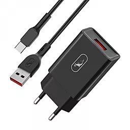 Мережевий зарядний пристрій SkyDolphin SC36T 2.4a home charger + USB-C cable black (MZP-000175)