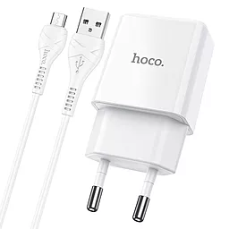 Сетевое зарядное устройство Hoco N9 2.1a home charger + micro USB cable white - фото Сетевое зарядное устройство Hoco N9 2.1a home charger + micro USB cable white