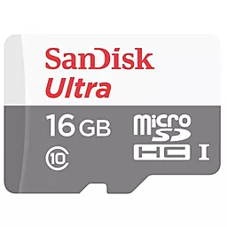 Карта памяти SanDisk microSDHC 16GB Ultra Class 10 UHS-I + SD-адаптер (SDSQUNB-016G-GN3MA) - миниатюра 3