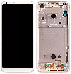 Дисплей LG G6 (H870, H871, H872, H873, AS993, LS993, LGM-G600L, LGM-G600K, LGM-G600S, LGUS997, US997, VS988) с тачскрином и рамкой, оригинал, White