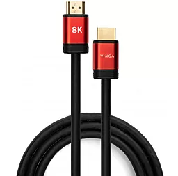 Видеокабель HDMI - HDMI 3м v2.1 8K Black/Red (VCPHDMIMM213) Vinga - фото Видеокабель HDMI - HDMI 3м v2.1 8K Black/Red (VCPHDMIMM213) Vinga
