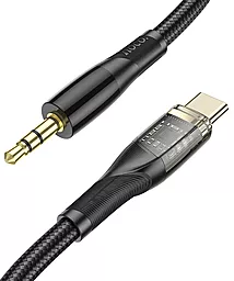 Аудио кабель Hoco UPA25 Transparent Aux mini Jack 3.5 mm - USB Type-C M/M Cable 1 м black - миниатюра 3