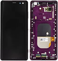 Дисплей Sony Xperia XZ3 (H8416, H9436, H9493, H9496) с тачскрином и рамкой, оригинал, Bordeaux Red