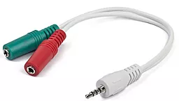 Розгалужувач для мікрофона та навушників Cablexpert mini Jack 3.5mm M/2xF 0.2м білий (CCA-417W)