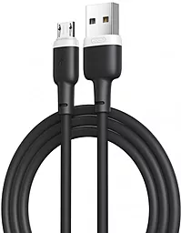 USB Кабель XO NB208 Liquid Silicone 2.4A micro USB Cable Black