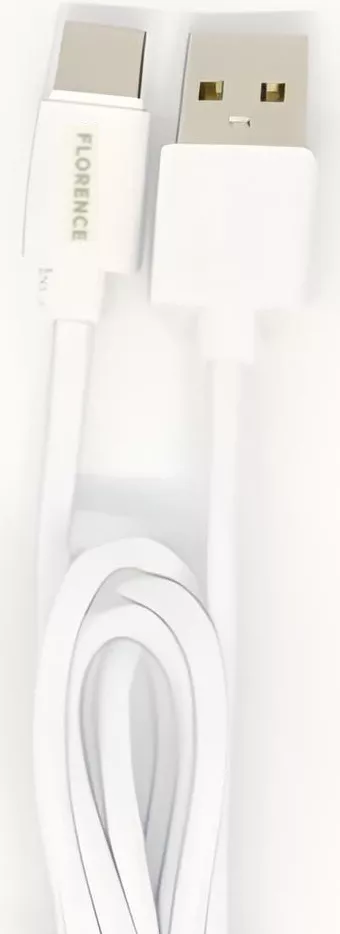 Кабель Florence USB-A - Type-C 10w ca1м cable ble White (FL-2110-WT) - фото 3