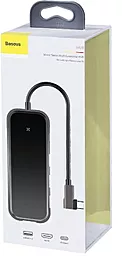 Мультипортовый USB Type-C хаб Baseus Mirror Series Multifunctional Hub USB-C -> 3xUSB3.0 + HDMI + PD Grey (CAHUB-BZ0G) - миниатюра 5