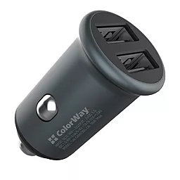 Автомобильное зарядное устройство ColorWay 2xUSB 36W QC 3.0 (CW-CHA036Q-GR) Grey