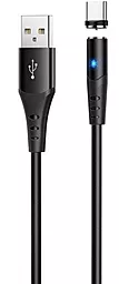 Кабель Hoco X60 Honorific Silicone Magnetic Charging USB-A - Type-C 12w 2.4a 1м cable Black - фото Кабель Hoco X60 Honorific Silicone Magnetic Charging USB-A - Type-C 12w 2.4a 1м cable Black