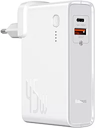 Мережевий зарядний пристрій з швидкою зарядкою Baseus Power Station Charger 45W 10000mAh + USB C-C Cable White