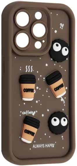 Чехол Pretty Things Case для Apple iPhone 13 Pro Brown / Always Happy - фото 1