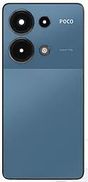 Задняя крышка корпуса Xiaomi Poco M6 Pro со стеклом камеры Blue - фото Задняя крышка корпуса Xiaomi Poco M6 Pro со стеклом камеры Blue