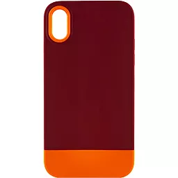 Чехол Epik TPU+PC Bichromatic для Apple iPhone X, iPhone XS (5.8") Brown burgundy / Orange