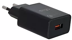 Мережевий зарядний пристрій з швидкою зарядкою Ergo EWC-130QC 1xUSB Wall Charger QC3.0 18W Black