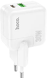Мережевий зарядний пристрій Hoco C111A 30W PD/QC3.0 Lucky dual-port charger set USB-A-C + USB-C-Lightning Cable White - мініатюра 6