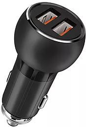 Автомобильное зарядное устройство с быстрой зарядкой LDNio Quick Charge 3.0 2USB + Micro USB Cable Black (C503Q) - миниатюра 4