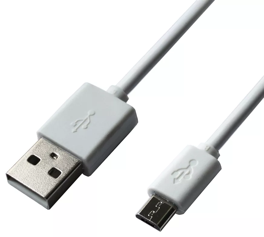 Кабель Grand-X USB-A - micro USB 10.5w 1м cable White (PM01WS) - фото 2