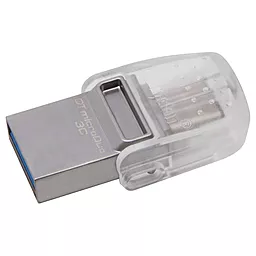 Флешка Kingston 128GB DataTraveler microDuo 3C USB 3.0/Type C (DTDUO3C/128GB) Metal Silver - фото Флешка Kingston 128GB DataTraveler microDuo 3C USB 3.0/Type C (DTDUO3C/128GB) Metal Silver