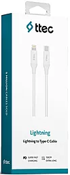 Кабель Ttec 2DK40B USB Type-C - Lightning 18w 3a 1.5м PD сable White - миниатюра 3 Кабель Ttec 2DK40B USB Type-C - Lightning 18w 3a 1.5м PD сable White - миниатюра 3