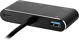 Мультипортовый USB Type-C хаб 2E USB-C -> VGA+HDMI+AUX+USB-C+USB-A 3.0 Black (2E-W1408) - миниатюра 2