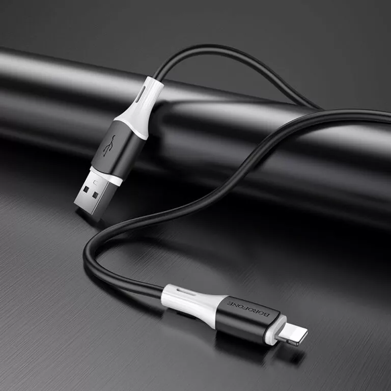 Кабель Borofone BX79 Silicone USB-A - Lightning 12w 2.4a 1м cable Black - фото 4