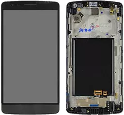 Дисплей LG G3s (D722, D722K, D724, D725, D728, F470K) з тачскріном і рамкою, оригінал, Black