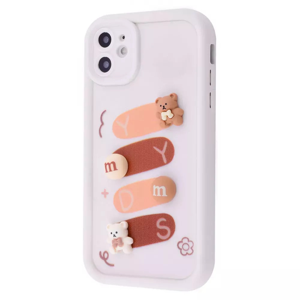 Чехол Pretty Things Case для Apple iPhone 12  white/bear - фото 1