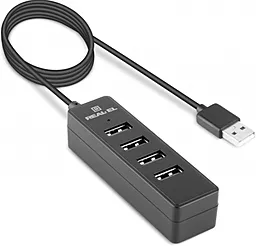 USB концентратор (хаб) REAL-EL HQ-174 (EL123110006) Black