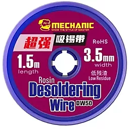 Лента-оплетка (для снятия припоя) Mechanic DW50 3515 3.5 мм / 1.5 м в пластиковой емкости - фото Лента-оплетка (для снятия припоя) Mechanic DW50 3515 3.5 мм / 1.5 м в пластиковой емкости