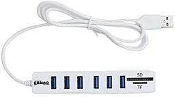 Мультипортовий USB-A хаб EasyLife 6-in-1 white - фото Мультипортовий USB-A хаб EasyLife 6-in-1 white