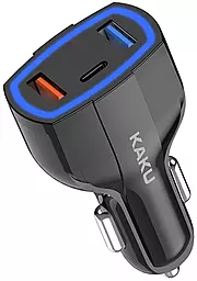 Автомобільний зарядний пристрій iKaku 20w QC3.0 2xUSB-A/USB-C ports car charger black (KSC-485)