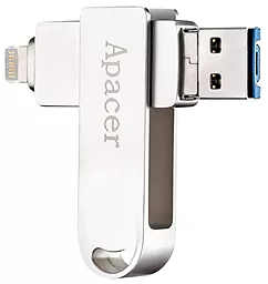 Флешка Apacer AH790 64GB (USB 3.1/Lightning) Silver