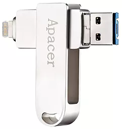 Флешка Apacer AH790 64GB (USB 3.1/Lightning) Silver - фото Флешка Apacer AH790 64GB (USB 3.1/Lightning) Silver