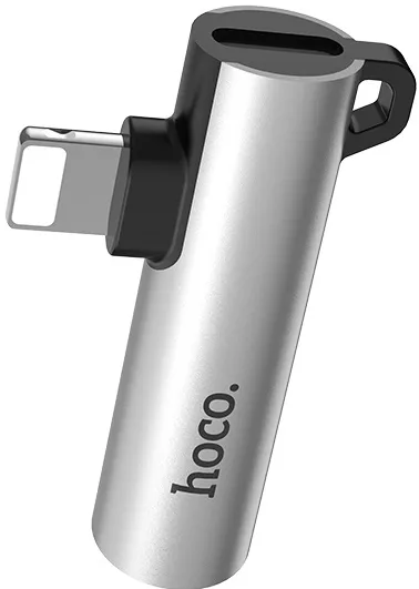 Аудио-переходник Hoco LS21 Lightning & 3.5mm silver - фото 1
