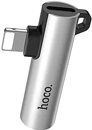 Аудио-переходник Hoco LS21 Lightning & 3.5mm silver - фото Аудио-переходник Hoco LS21 Lightning & 3.5mm silver