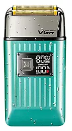 Электробритва VGR V-357 шейвер, двойное лезвие, 2 насадки, выдвижной триммер, IPX6, LED display Green - фото Электробритва VGR V-357 шейвер, двойное лезвие, 2 насадки, выдвижной триммер, IPX6, LED display Green