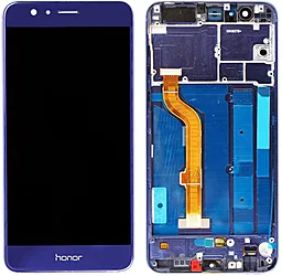 Дисплей Huawei Honor 8 (FRD-AL00, FRD-AL10, FRD-L02, FRD-L04, FRD-L09, FRD-L14, FRD-L19, FRD-DL00, FRD-TL00) з тачскріном і рамкою, оригінал, Blue