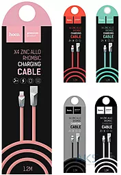Кабель Hoco X4 Zinc USB-A - Lightning 12w 2.4a 1м cable White - миниатюра 4 Кабель Hoco X4 Zinc USB-A - Lightning 12w 2.4a 1м cable White - миниатюра 4