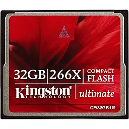Карта памяти Kingston Compact Flash 32GB Ultimate 266x (CF/32GB-U2)