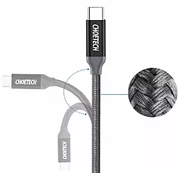 Кабель Choetech USB3.0 - Type-C 12w 2.4a 1м 5gbps cable Black (AC0007) - миниатюра 3 Кабель Choetech USB3.0 - Type-C 12w 2.4a 1м 5gbps cable Black (AC0007) - миниатюра 3