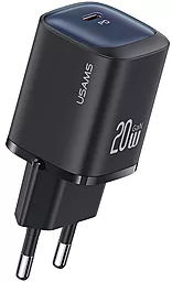 Сетевое зарядное устройство Usams CC248 20W GaN USB-C fast charger black - фото Сетевое зарядное устройство Usams CC248 20W GaN USB-C fast charger black