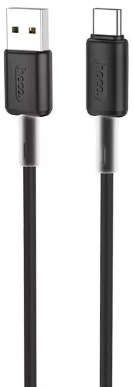 Кабель Hoco X48 Soft Silicone USB-A - Type-C 15w 3a 1м cable Black - фото 1