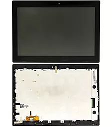 Дисплей для планшету Lenovo IdeaPad MiiX 320 (зелений шлейф) + Touchscreen with frame Black - фото Дисплей для планшету Lenovo IdeaPad MiiX 320 (зелений шлейф) + Touchscreen with frame Black